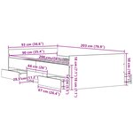 vidaXL Cadre de lit sans matelas Chêne noir 90x200 cm Bois d'ingénierie