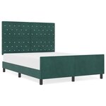 Cadre de lit en velours vert foncé vidaXL 140x200 cm