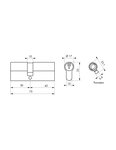 THIRARD - Cylindre STD double entrée  30 x 45 mm anti-arrachement  nickelé  3 clés