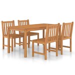vidaXL Ensemble à manger de jardin 5 Pièces Bois de teck massif