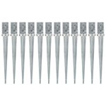 vidaXL Piquets au sol 12 Pièces Argenté 8x8x76 cm Acier galvanisé