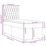 vidaXL Sommier à lattes de lit et matelas Gris clair 90x200 cm Velours