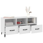 vidaXL Meuble TV Blanc 102x35x50 cm Bois d'ingénierie