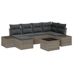 vidaXL Ensemble de canapés de jardin 6 pièces avec coussins noirs en rotin synthétique