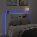 vidaXL Armoire tête de lit avec LED blanc 140x16 5x103 5 cm