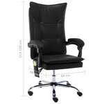 Chaise fauteuil siège de bureau informatique étude de massage similicuir noir 02_0024019