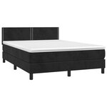 vidaXL Sommier à lattes de lit avec matelas LED Noir 140x190cm Velours