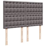 vidaXL Sommier à lattes de lit avec matelas Gris 160x200 cm Similicuir