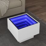 vidaXL Table d'appoint avec LED blanc 40x40x30 cm bois d'ingénierie