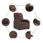 vidaXL Fauteuil inclinable électrique Marron Similicuir