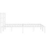 vidaXL Cadre de lit métal avec tête de lit blanc 150x200 cm