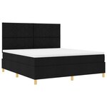 vidaXL Lit à ressorts avec matelas noir super king tissu
