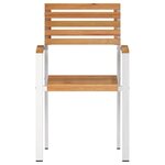 vidaXL Chaises de jardin empilables 2 pièces en bois massif teck et acier inoxydable