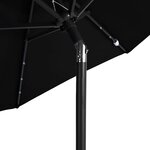 vidaXL Parasol de jardin avec LED mât en acier noir 225x225x212 cm