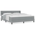 Lit Box Spring vidaXL avec Matelas Gris Clair 180x200 cm Tissu