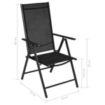 vidaXL Ensemble à manger de jardin 5 Pièces Aluminium Noir
