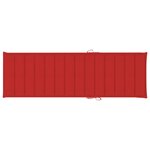 vidaXL Chaise longue avec coussin rouge Bois de pin imprégné