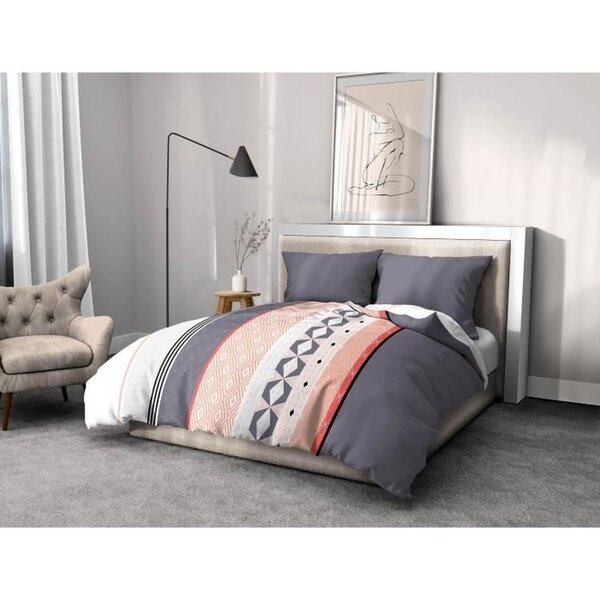Parure de couette microfibre - 1 housse de couette 220 x 240 cm + 2 taies d'oreiller 63 x 63 cm - Bleu