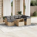 vidaXL Salon de jardin avec coussins 8 Pièces beige résine tressée