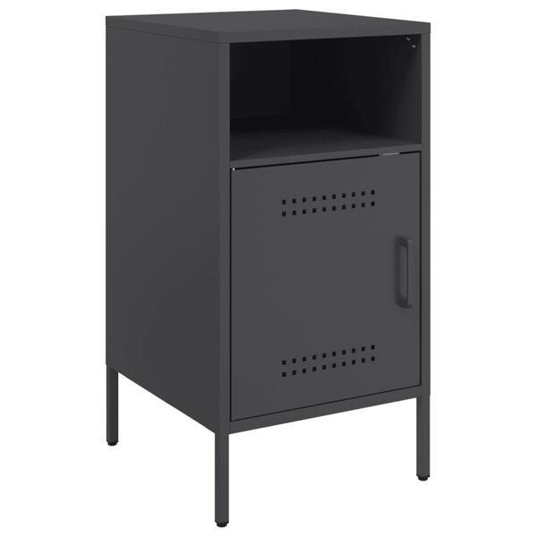 vidaXL Table de chevet noir 36x39x68 cm acier laminé à froid