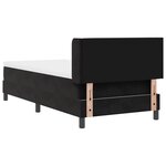 vidaXL Lit à Ressorts avec Matelas Noir 90x200 cm en Velours
