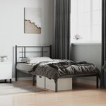 vidaXL Cadre de lit métal sans matelas avec tête de lit noir 100x200cm