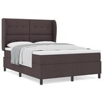 Box Spring Lit avec Matelas - Brun Foncé  140x200 cm  Tissu
