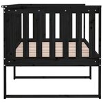vidaXL Lit de jour sans matelas noir 90x190 cm bois de pin massif