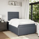 vidaXL Sommier à lattes de lit et matelas Gris foncé 120x200cm Velours