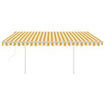 vidaXL Auvent automatique capteur de vent LED 4 5x3 5 m Jaune et blanc