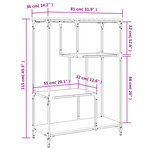 vidaXL Bibliothèque chêne fumé 81x36x115 cm bois ingénierie et acier