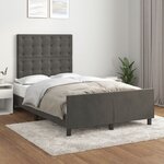 vidaXL Cadre de lit sans matelas gris foncé 120x200 cm velours