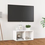 vidaXL Meuble TV blanc 72x35x36 5 cm bois d’ingénierie