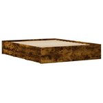 vidaXL Cadre de lit avec tiroirs sans matelas chêne fumé 140x200 cm