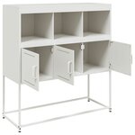 vidaXL Buffet blanc 100 5x39x107 cm acier laminé à froid