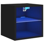 vidaXL Meuble TV mural avec lumières LED noir 30x28 5x30 cm