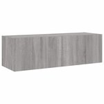 vidaXL Meuble TV muraux 5 Pièces avec lumières LED sonoma gris