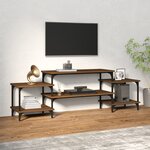 vidaXL Meuble TV Chêne marron 157x35x52 cm bois d'ingénierie