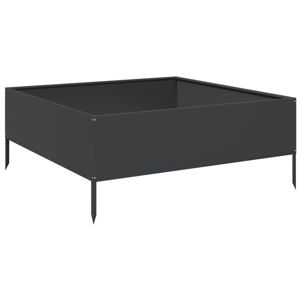 vidaXL Lit surélevé de jardin noir 100x100x25 cm acier