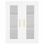 vidaXL Buffet haut Blanc 69 5x34x180 cm Bois d'ingénierie