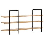 vidaXL Bibliothèque à 3 niveaux 160x31x80 cm Bois de manguier massif