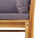 vidaXL Salon de jardin avec coussins 9 Pièces bois massif d'acacia