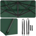 vidaXL Parasol cantilever vert Vert Tissu en polyester et cadre en métal