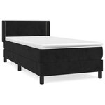 vidaXL Sommier à lattes de lit avec matelas Noir 90x200 cm Velours