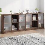 vidaXL Bibliothèque avec portes chêne marron 204x37x75 cm