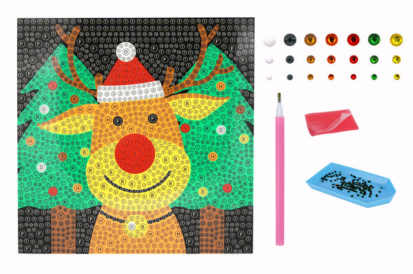 Diamond painting Strass Renne de Noël 15 cm