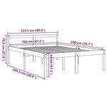 vidaXL Lit pour personne âgée sans matelas 120x200 cm bois pin massif