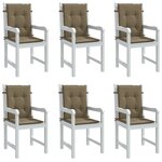 vidaXL Coussins de chaise à dossier bas lot de 6 taupe mélangé tissu