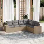 vidaXL Salon de jardin avec coussins 6 Pièces beige résine tressée