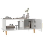 vidaXL Table basse Blanc brillant 90x50x40 cm Bois d'ingénierie